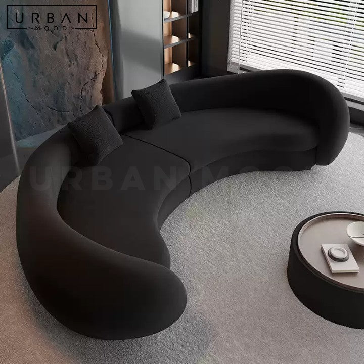 HAVAC Modern Curved Boucle Sofa