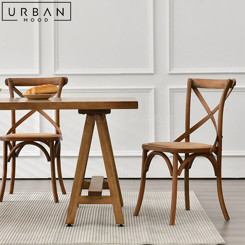 HOBSON Rustic Solid Wood Dining Table