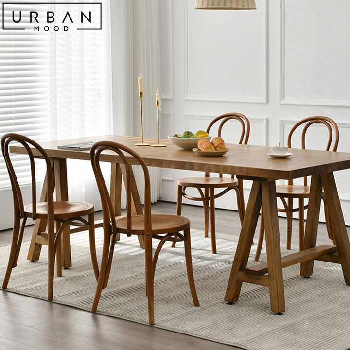 HOBSON Rustic Solid Wood Dining Table