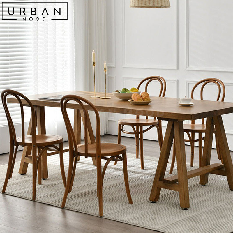 HOBSON Rustic Solid Wood Dining Table