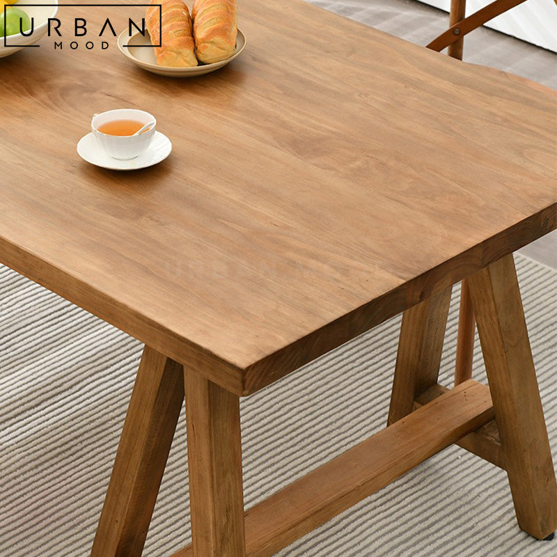 HOBSON Rustic Solid Wood Dining Table