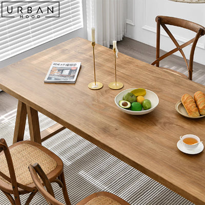 HOBSON Rustic Solid Wood Dining Table