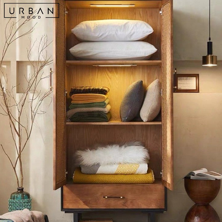 HOLM Rustic Rattan Wardrobe