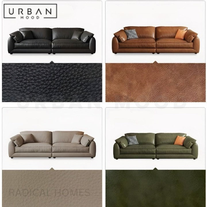 HOND Modern Genuine Leather Sofa