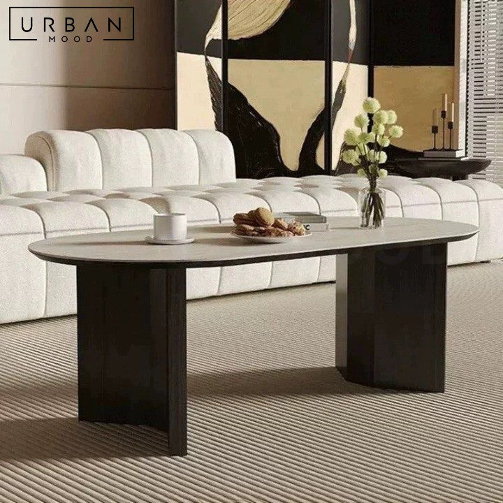 HOOVER Modern Travertine Coffee Table