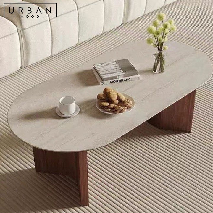 HOOVER Modern Travertine Coffee Table