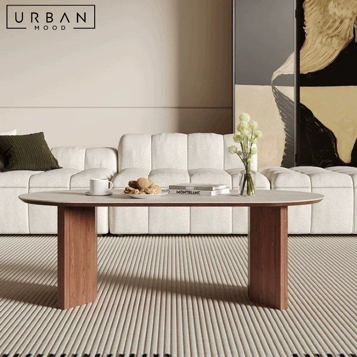 HOOVER Modern Travertine Coffee Table