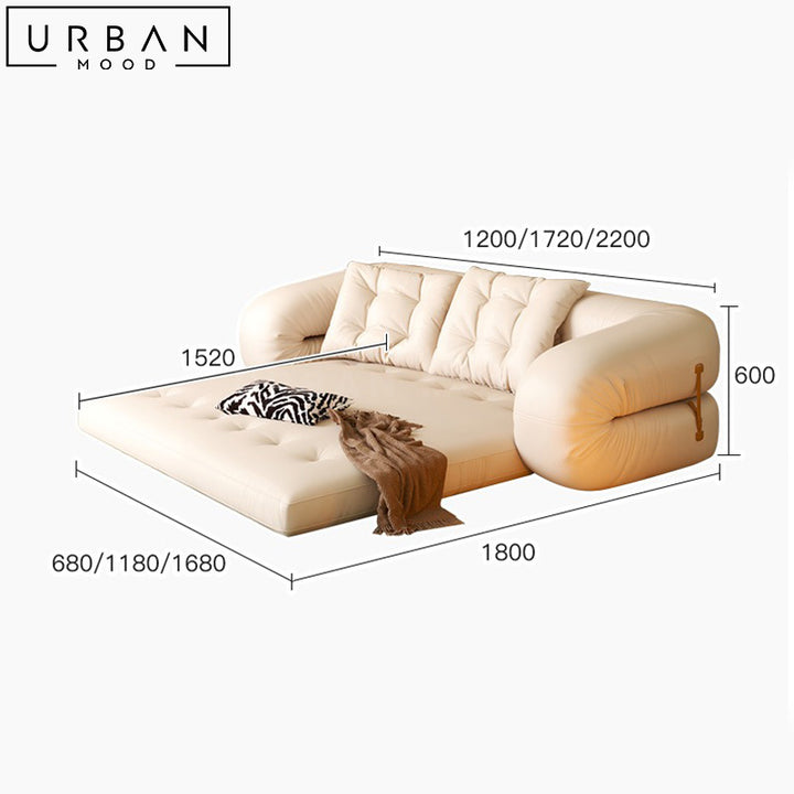 HORMI Modern Leather Sofa Bed