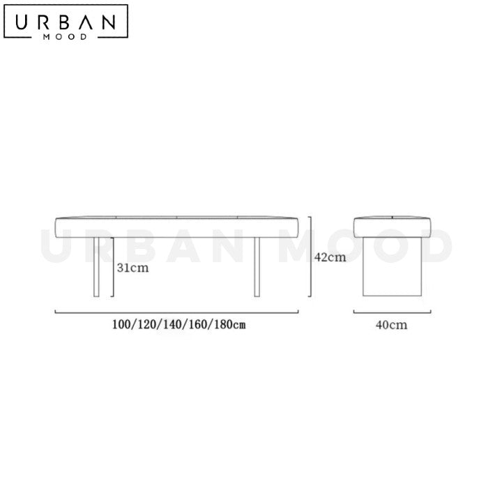 HORIS Modern Stainless Steel Bench