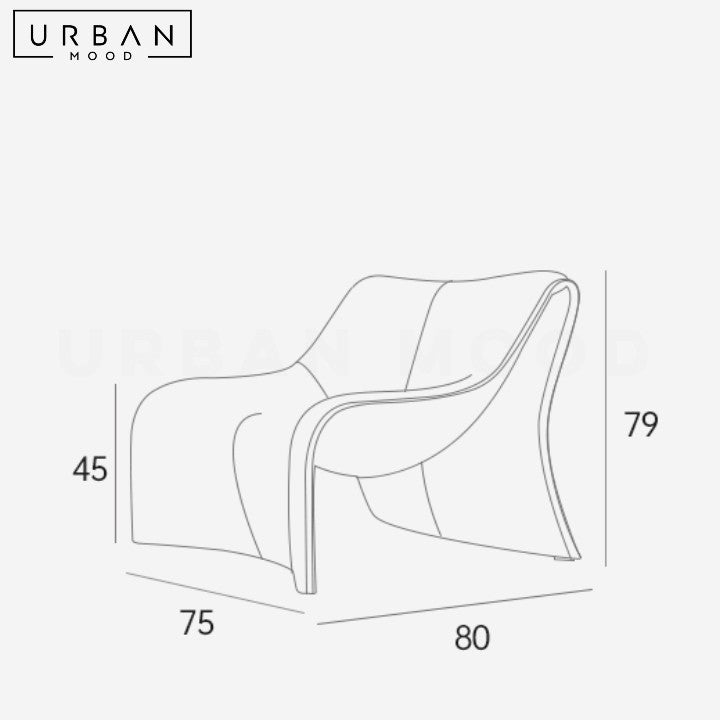 HUEMER Modern Velvet Lounge Chair