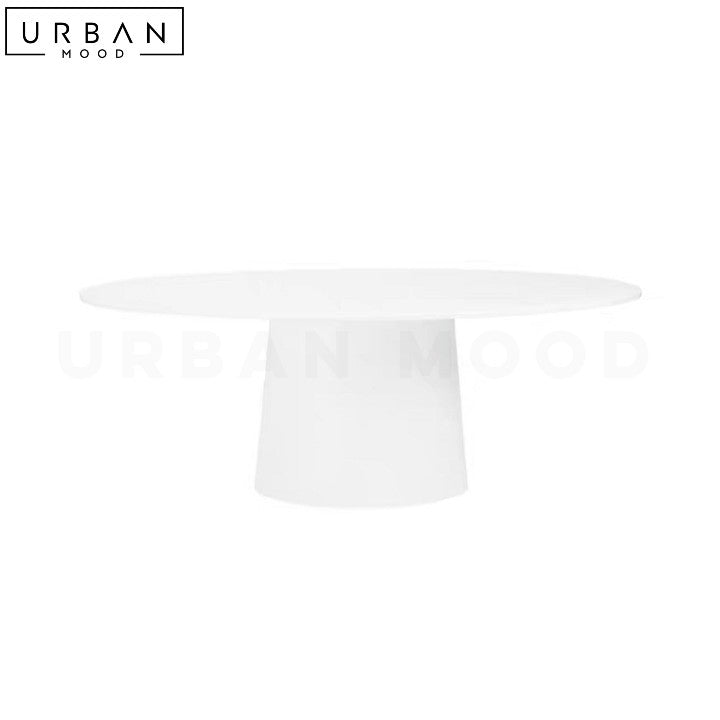 HUSSEN Modern Solid Wood Oval Dining Table