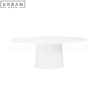 HUSSEN Modern Solid Wood Oval Dining Table