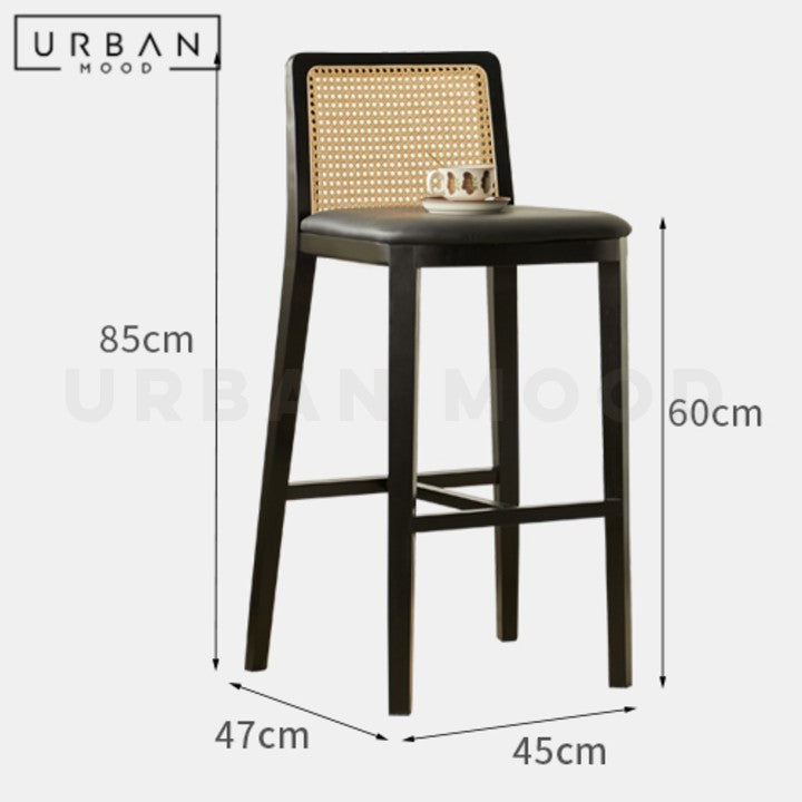 HUTTER Modern Rattan Bar Stool