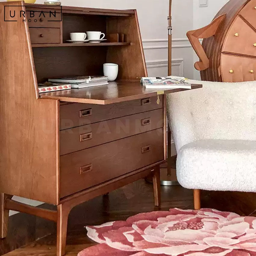 HUTTE Modern Solid Wood Secretary Desk