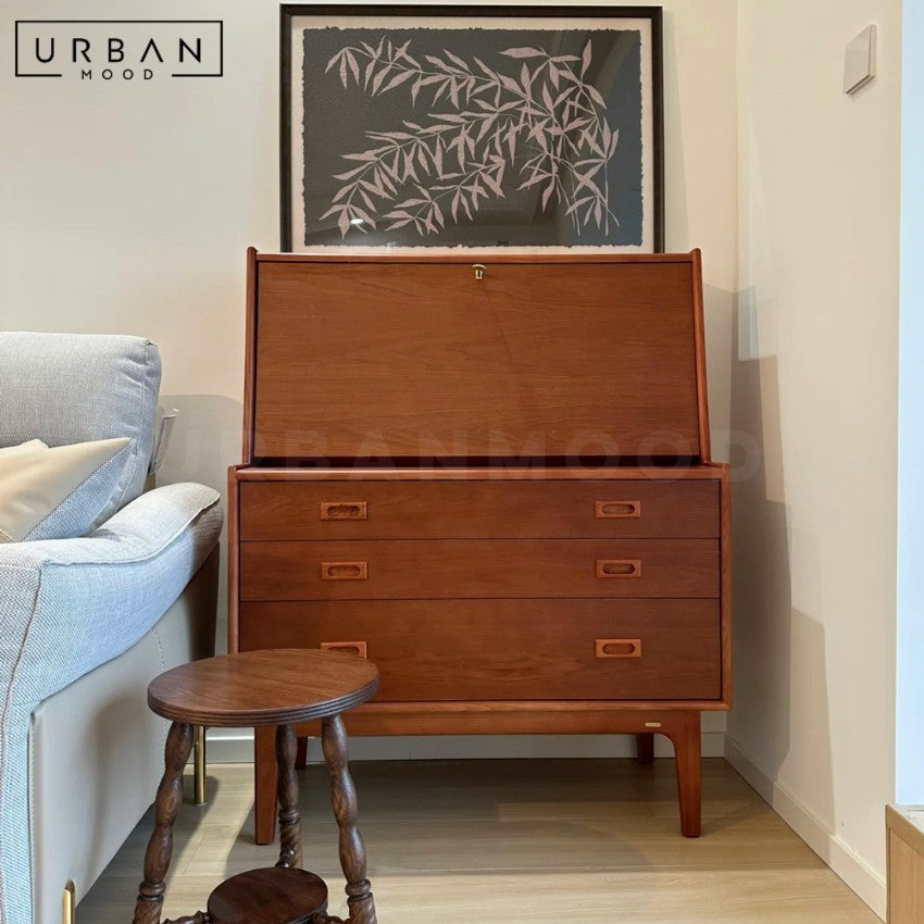 HUTTE Modern Solid Wood Secretary Desk