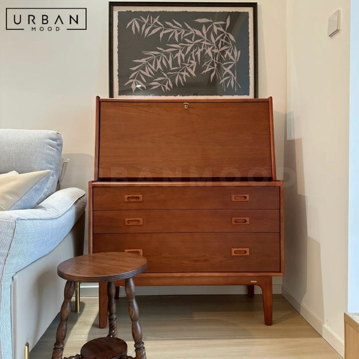 HUTTE Modern Solid Wood Secretary Desk