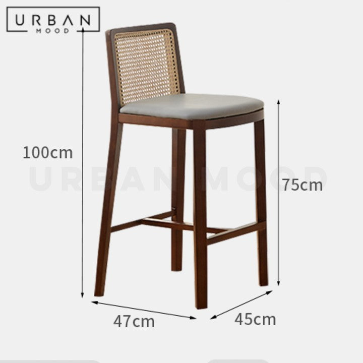 HUTTER Modern Rattan Bar Stool
