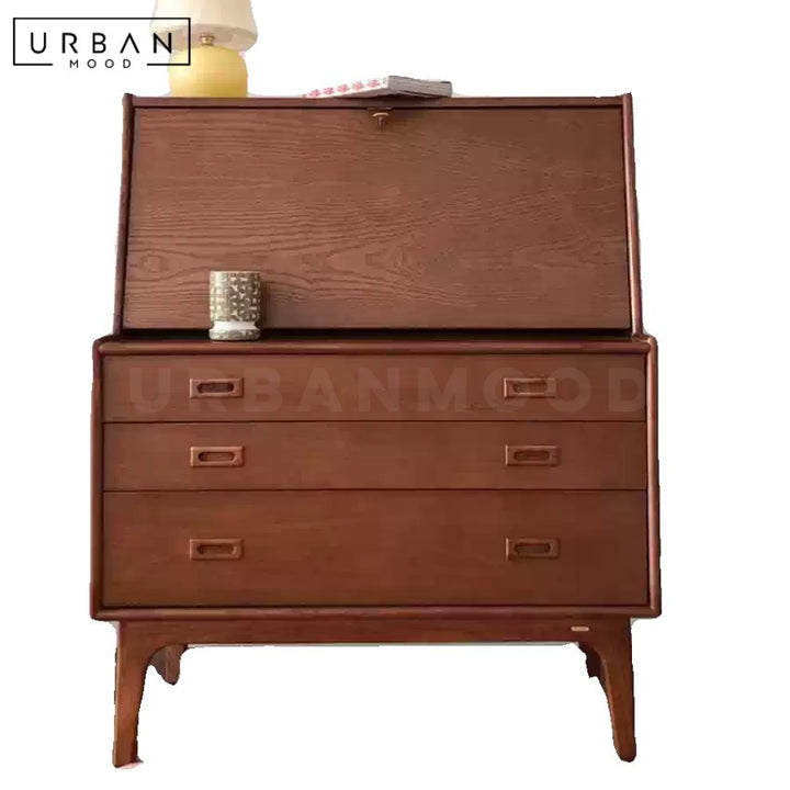HUTTE Modern Solid Wood Secretary Desk
