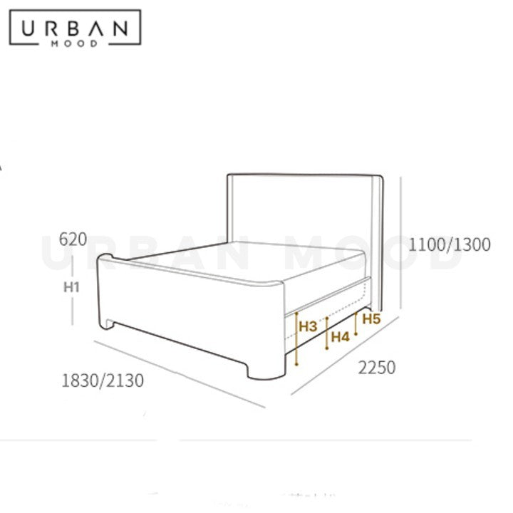 HUSK Modern Boucle Bedframe