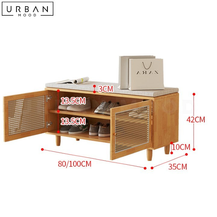 WAN Japandi Solid Wood Storage Bench