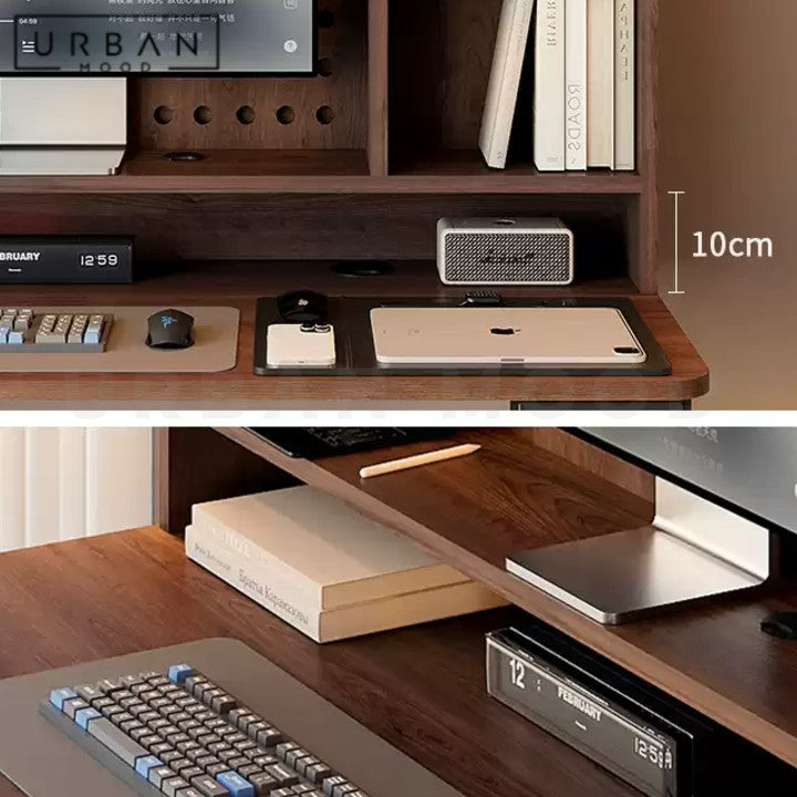 HUY Modern Adjustable Study Table & Shelf