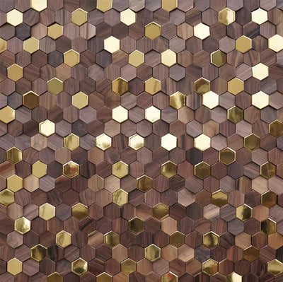 HXG1008 | Walnut Hexagon Wall Tile