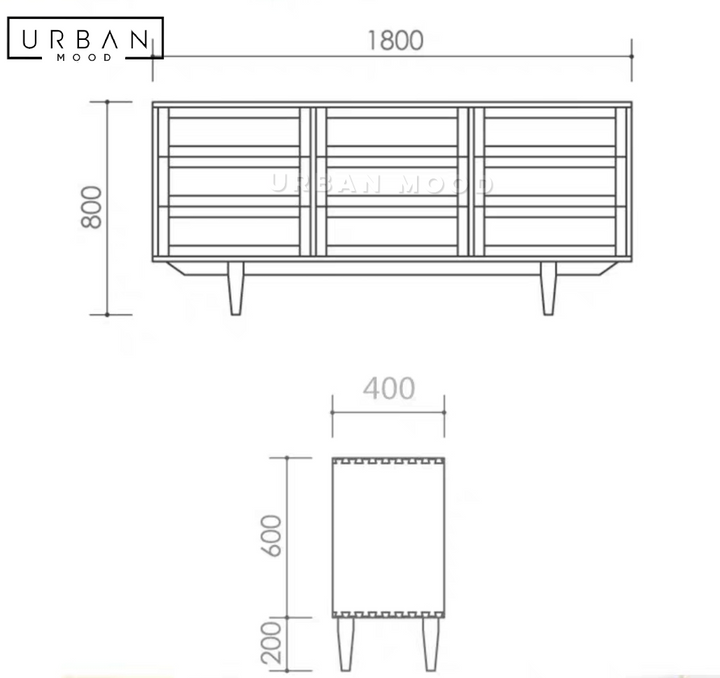 HAN Vintage Solid Wood Sideboard