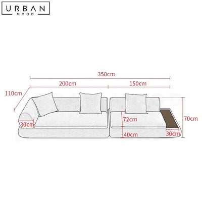 MANE Modern Fabric Sectional Sofa