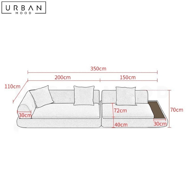 MANE Modern Fabric Sectional Sofa