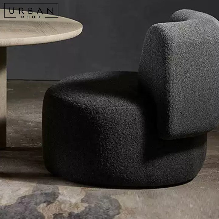 IMBERT Modern Curved Boucle Sofa