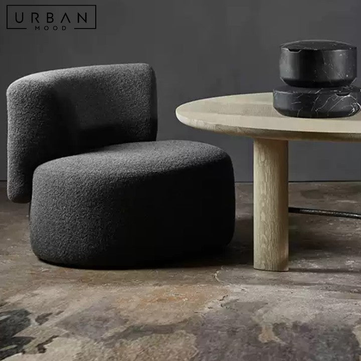 IMBERT Modern Curved Boucle Sofa
