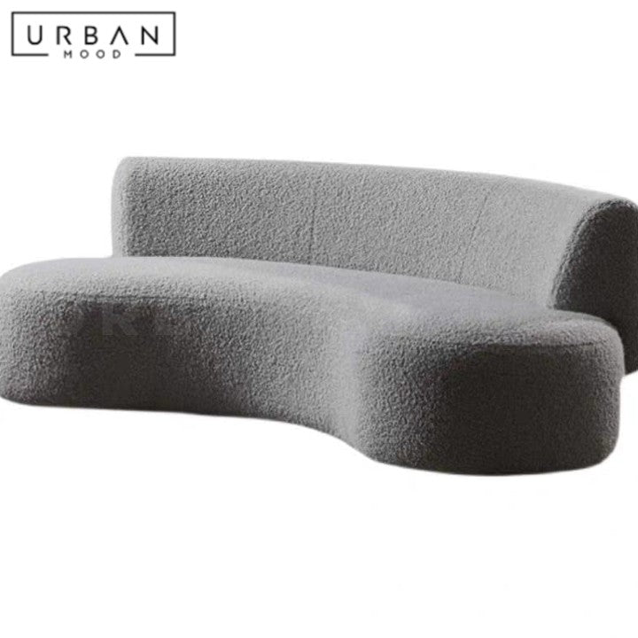 IMBERT Modern Curved Boucle Sofa