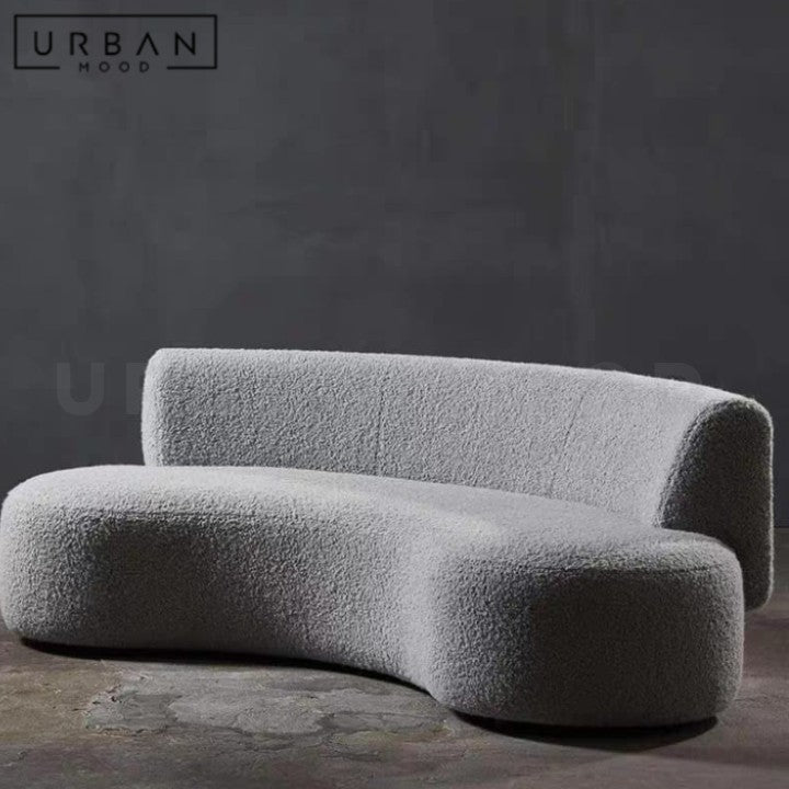 IMBERT Modern Curved Boucle Sofa
