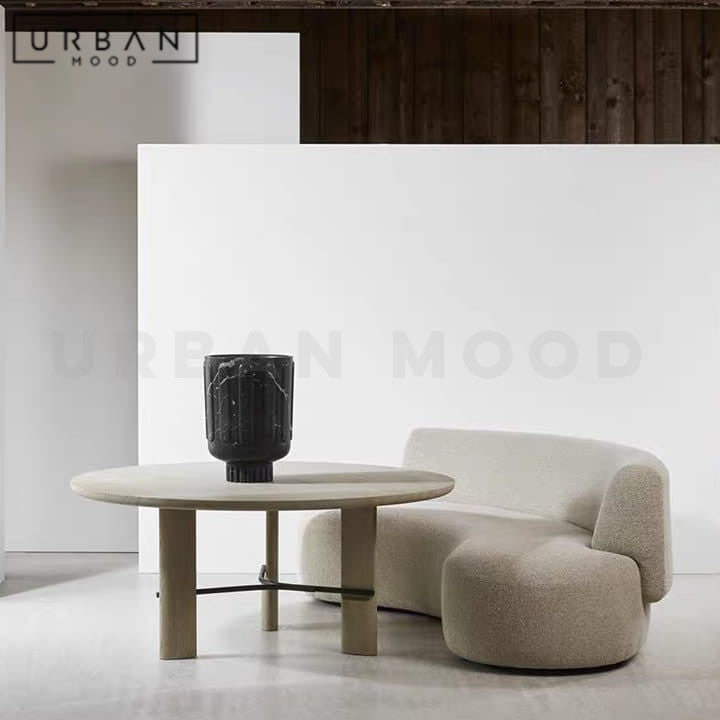 IMBERT Modern Curved Boucle Sofa