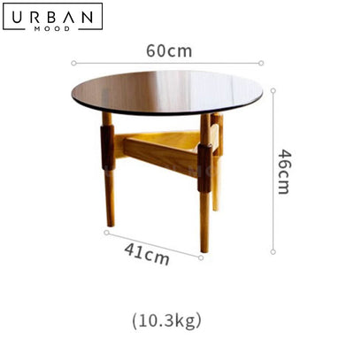 INDRO Modern Round Glass Coffee Table