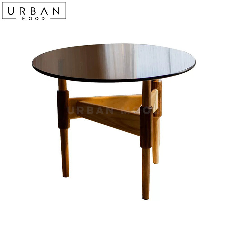 INDRO Modern Round Glass Coffee Table