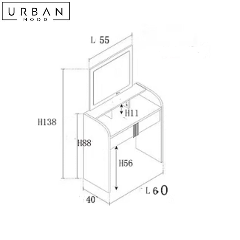 INES Modern Vanity Table Set – Urban Mood