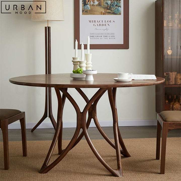 INESE Modern Round Solid Wood Dining Table – Urban Mood