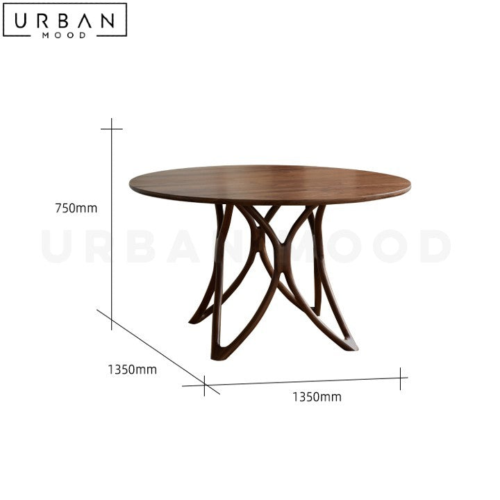 INESE Modern Round Solid Wood Dining Table