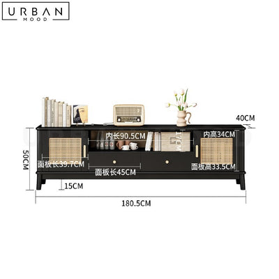 IPSEN Japandi Rattan TV Console