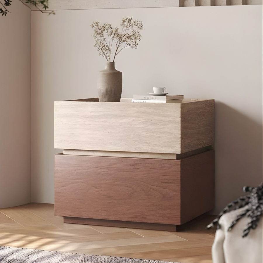 ISLAVIQ Modern Solid Wood Bedside Table - Urban Mood Singapore