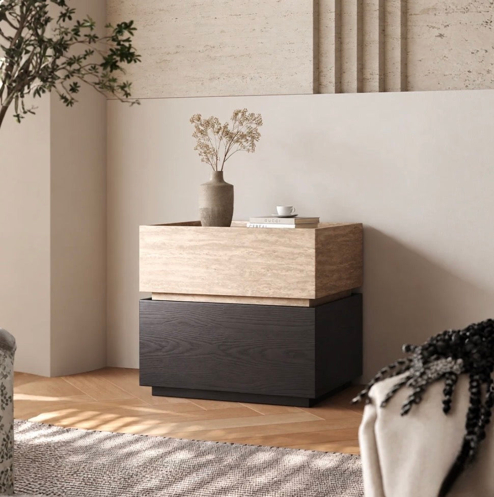 ISLAVIQ Modern Solid Wood Bedside Table - Urban Mood Singapore