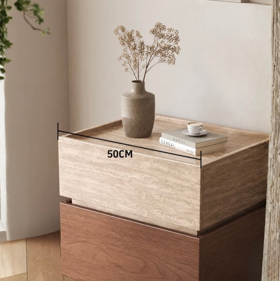 ISLAVIQ Modern Solid Wood Bedside Table - Urban Mood Singapore