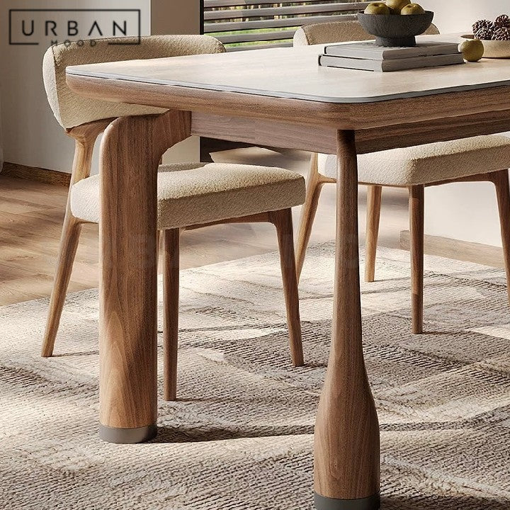 KIYO Japandi Travertine Dining Table