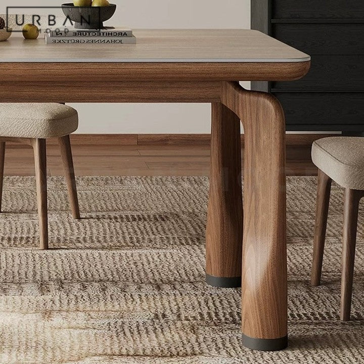 KIYO Japandi Travertine Dining Table