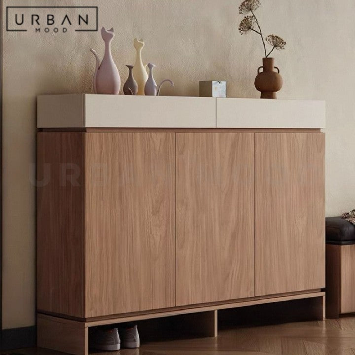 SUKI Modern Solid Wood Shoe Cabinet