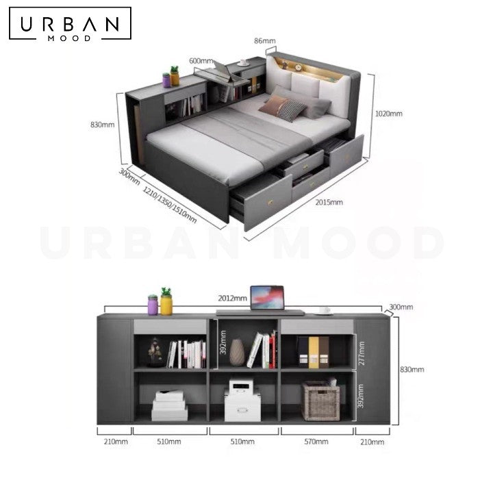 IVANY Modern Multipurpose Storage Bedframe