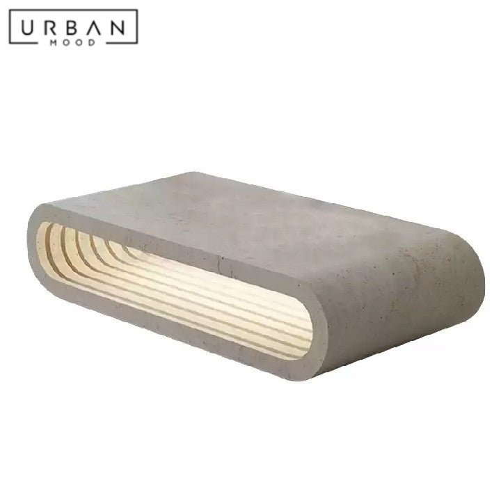 IVERSEN Modern Travertine Coffee Table