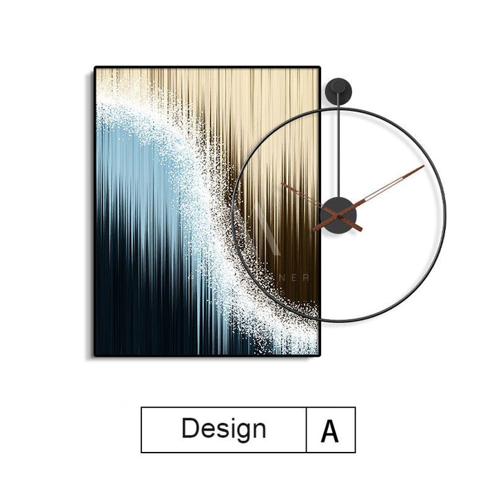 Digital Waves Abstract Wall Art Clock