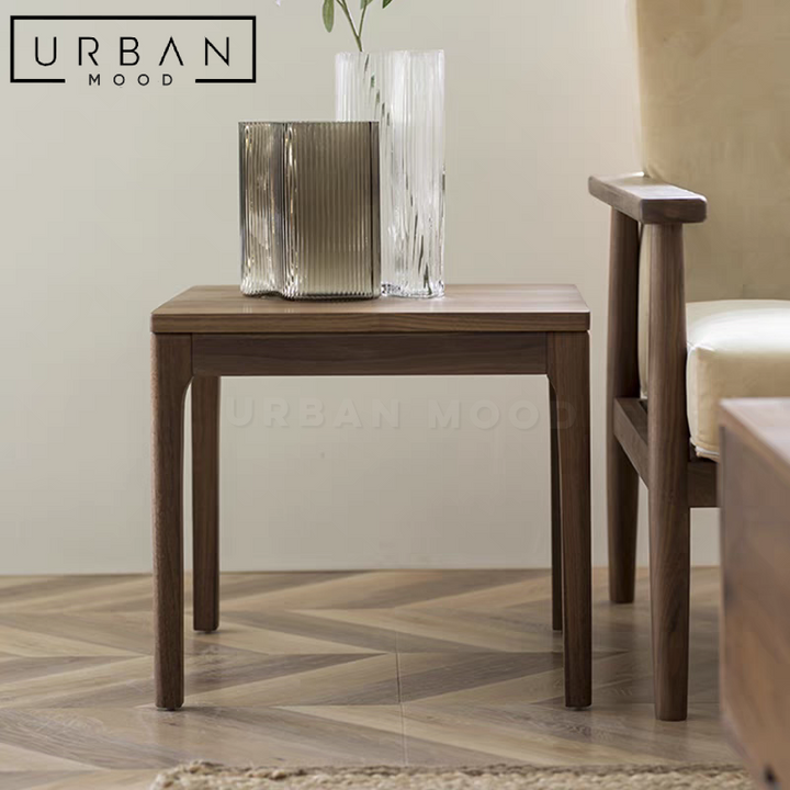 IVEN Japandi Solid Wood Side Table